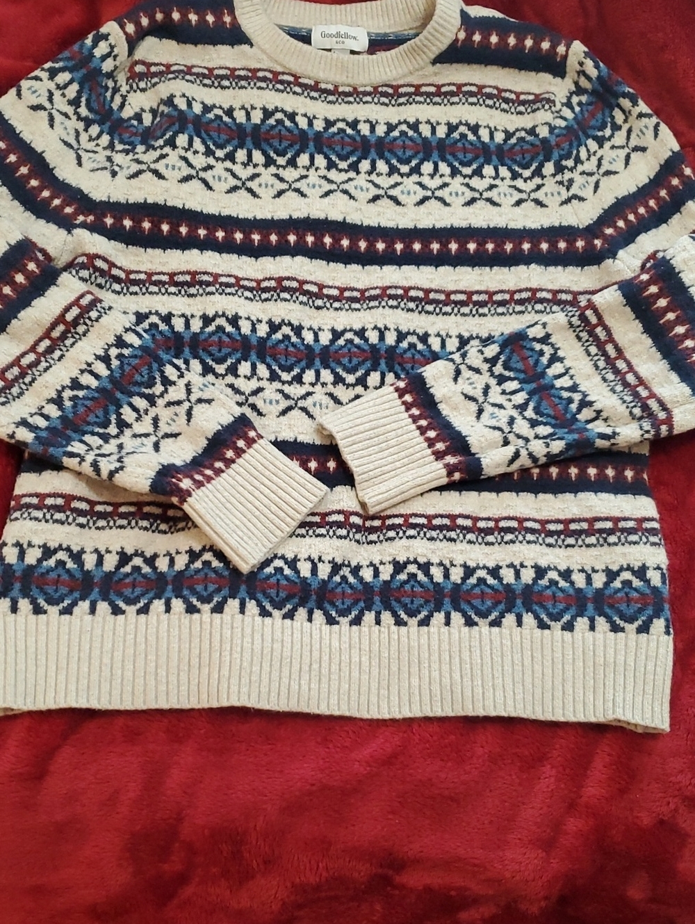 Goodfellow & Co Men's Fair Isle Crewneck Sweater - Very Good Condtion - Size M